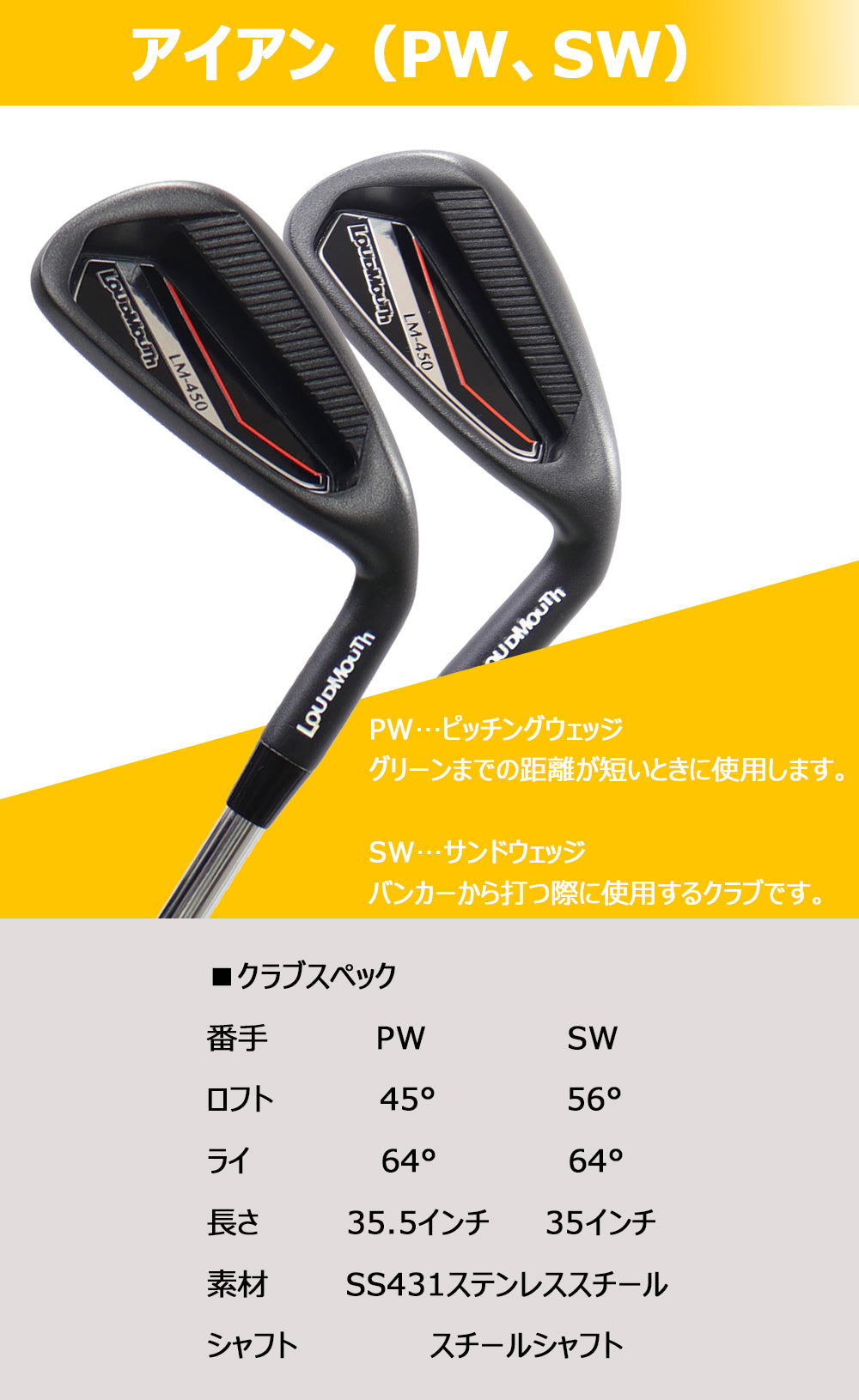 ラウドマウス ゴルフ クラブセット メンズ 15点 フル セット